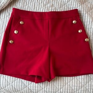 NWOT Rachel Zoe Red and Gold High Waist Shorts